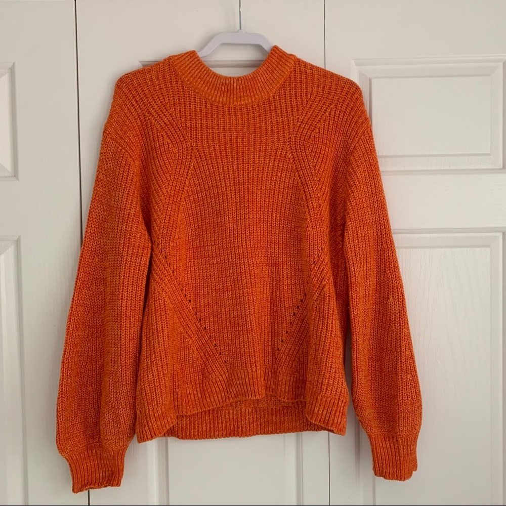 Orange Chunky Knit Sweater